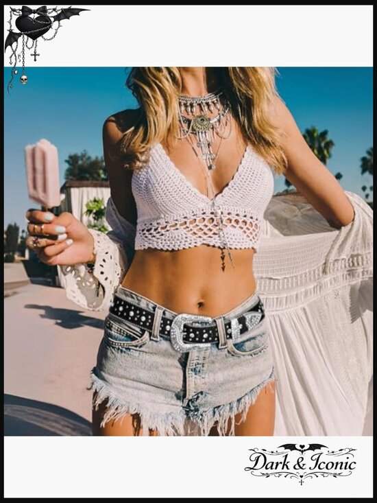 Vintage Western Rhinestone Studded Belt for Pants Dress Unisex main image 4